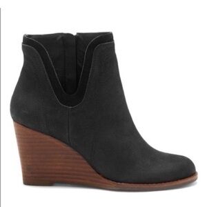 NWT LUCKY BRAND - Black Yenata Leather Ankle Boot Size 8.5